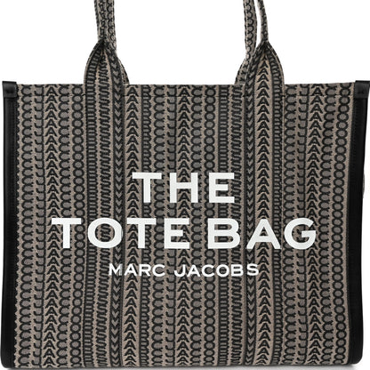 Marc Jacobs Cotton Jacquard Monogram Large The Traveler Tote Bag Beige Multicolor 7 of 9