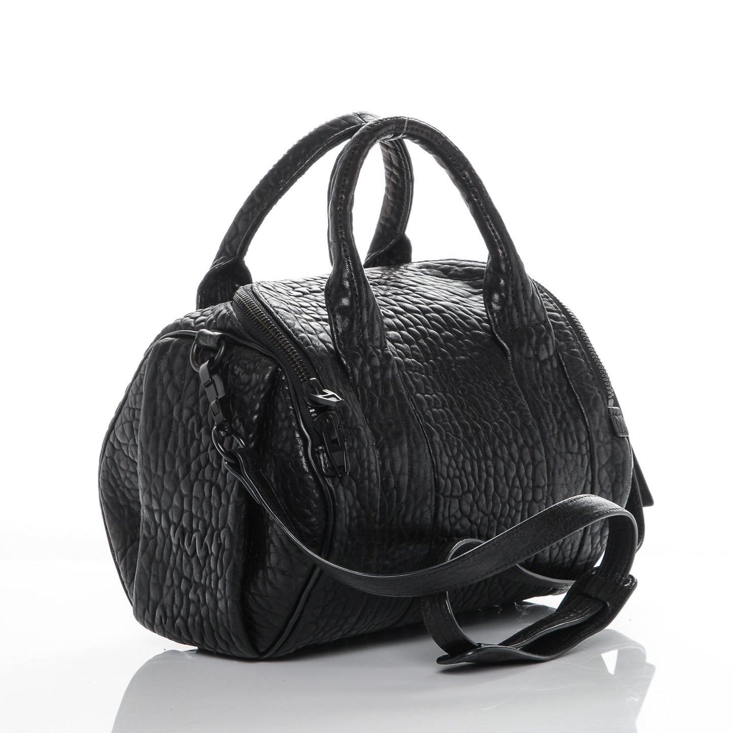 Pebbled Lambskin Rockie Black Matte Black Hardware