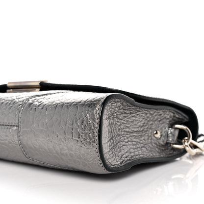 Burberry Metallic Grainy Calfskin Heritage Grain Crossbody Bag Silver 7 of 7