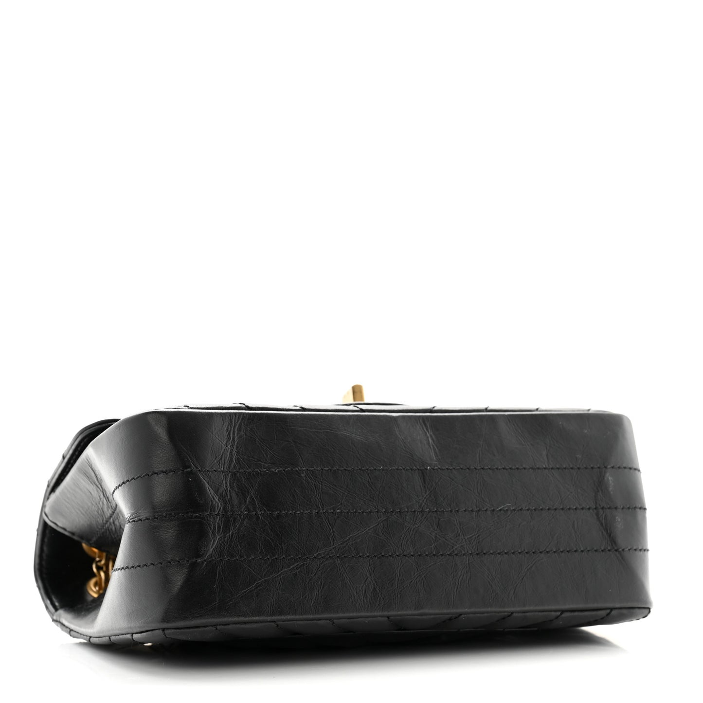 Aged Calfskin Chevron Quilted 2.55 Reissue Mini Flap Black