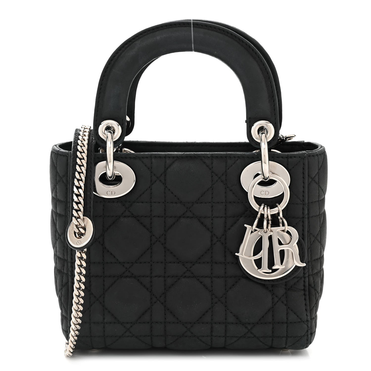 Christian Dior Metallic Calfskin Cannage Mini Lady Dior Black 1 of 11