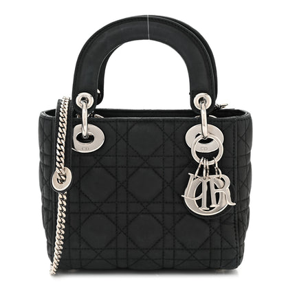 Christian Dior Metallic Calfskin Cannage Mini Lady Dior Black 1 of 11