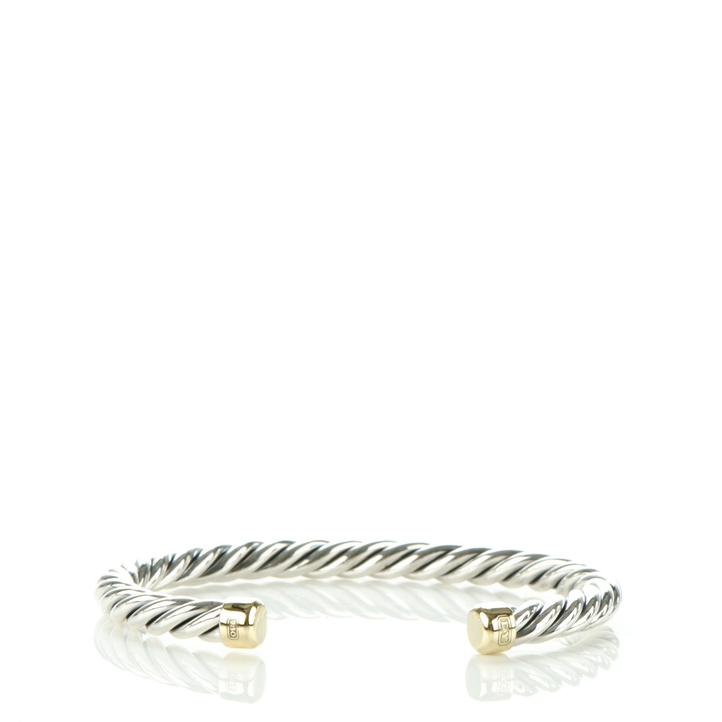 Sterling Silver 18K Yellow Gold 6mm Cable Classics Bracelet