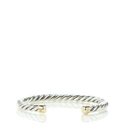 David Yurman Sterling Silver 18K Yellow Gold 6mm Cable Classics Bracelet 1 of 7