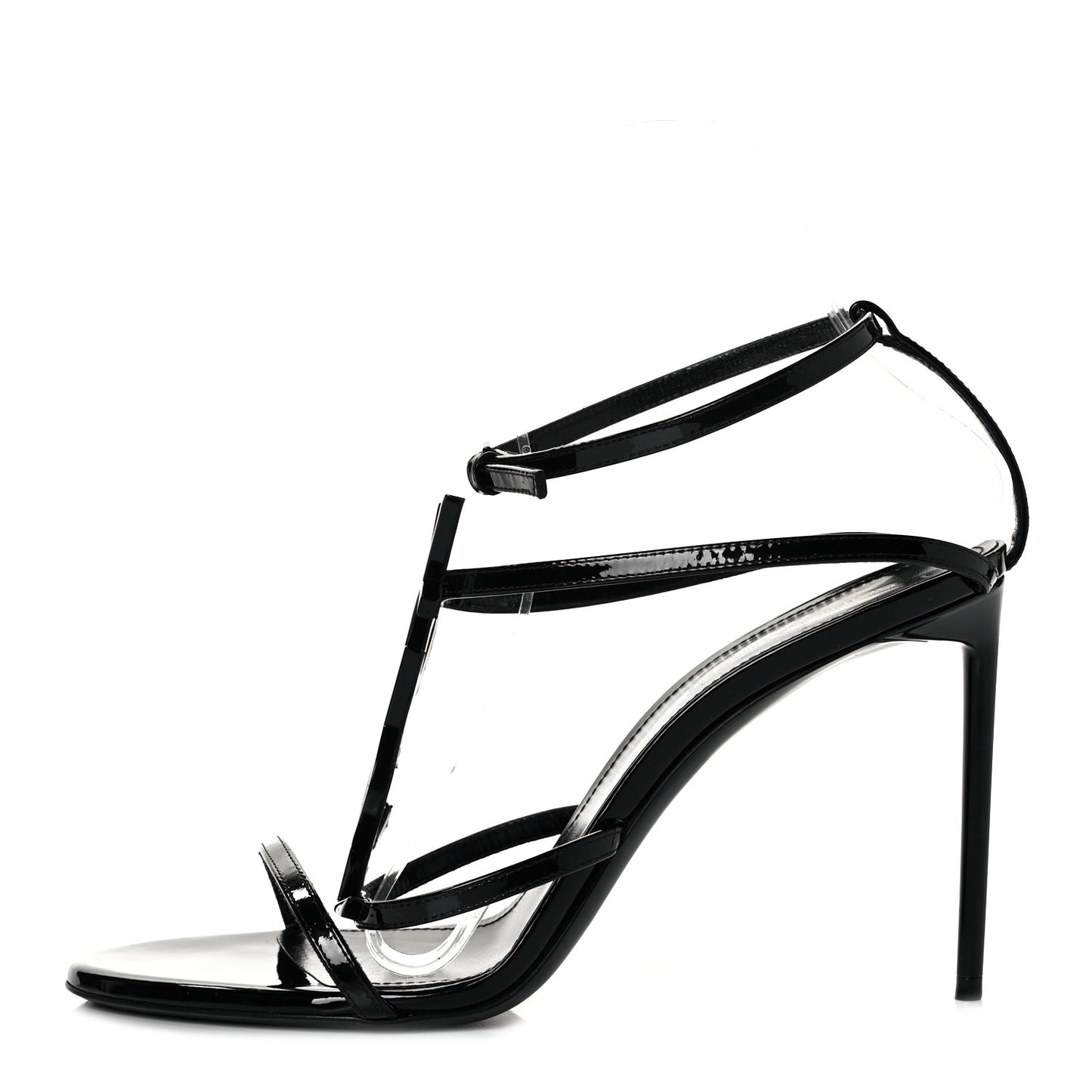 Patent Calfskin Cassandra 100 Sandals 39 Black