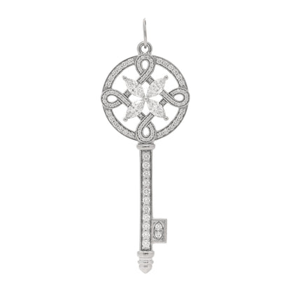 Tiffany Platinum Diamond Victoria Round Key Pendant 1 of 4