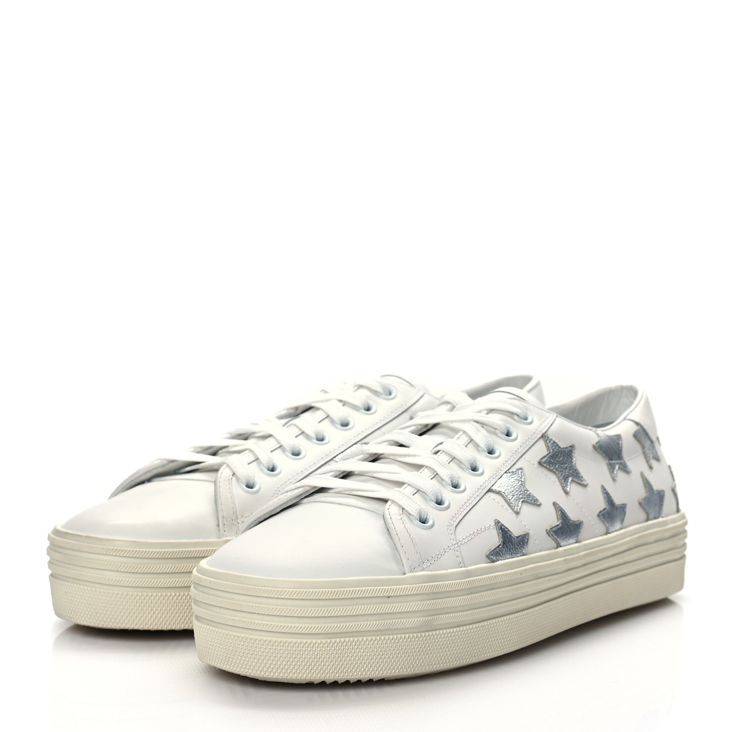 Saint Laurent Nappa Star Court Sneakers 41 Off White 3 of 10