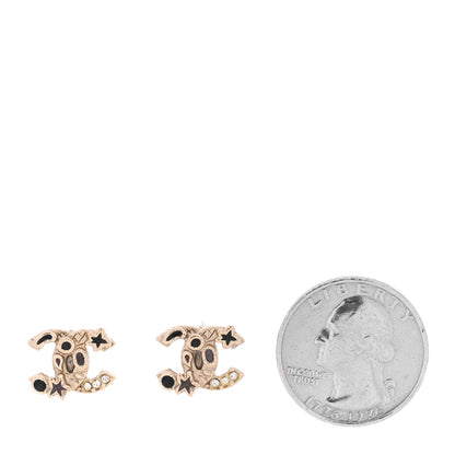 Chanel Crystal CC Star Earrings Gold 2 of 5