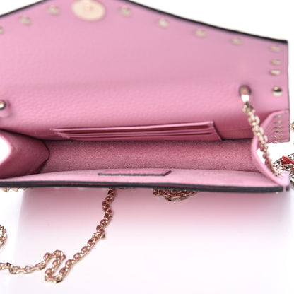 Valentino Garavani Grained Calfskin Rockstud Envelope Wallet on Chain Absolute 5 of 7