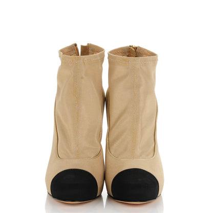 Chanel Mesh Grosgrain Cap Toe Short Boots 38 Light Gold 2 of 7