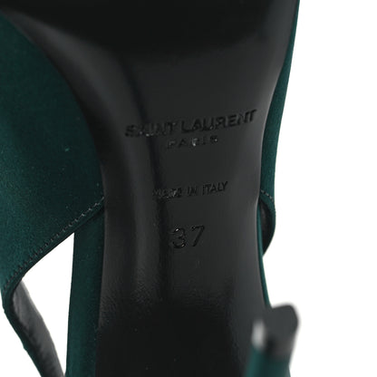 Saint Laurent Crepe Satin Zoe 105 Slingback Pump 37 Dorian Green 7 of 11