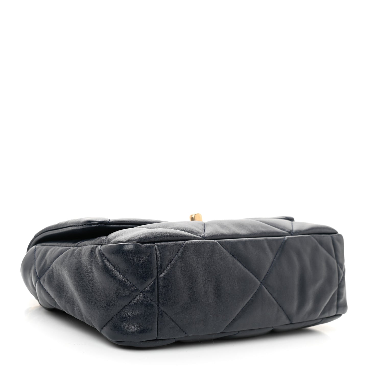 Goatskin Quilted Medium Chanel 19 Flap Navy Blue