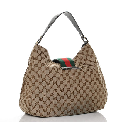 Gucci Monogram Large New Ladies Web Hobo Dark Brown 3 of 6