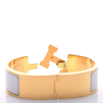 Hermes Enamel Wide Clic Clac H Bracelet GM White 4 of 6