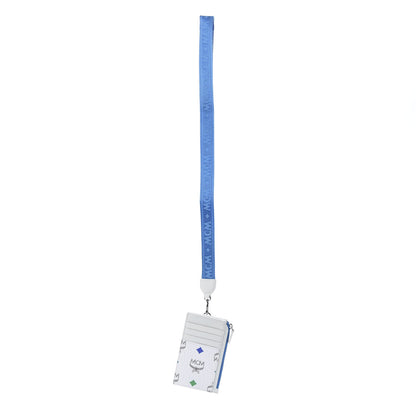 MCM Skyoptic Visetos Spectrum Diamond Neck Strap Card Case Holder White 1 of 7