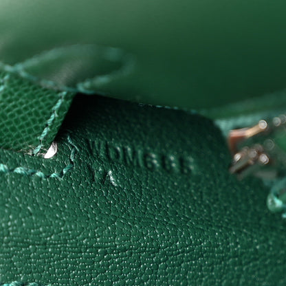 Hermes Madame Calfskin Kelly Sellier 25 Vert Moyen 7 of 12
