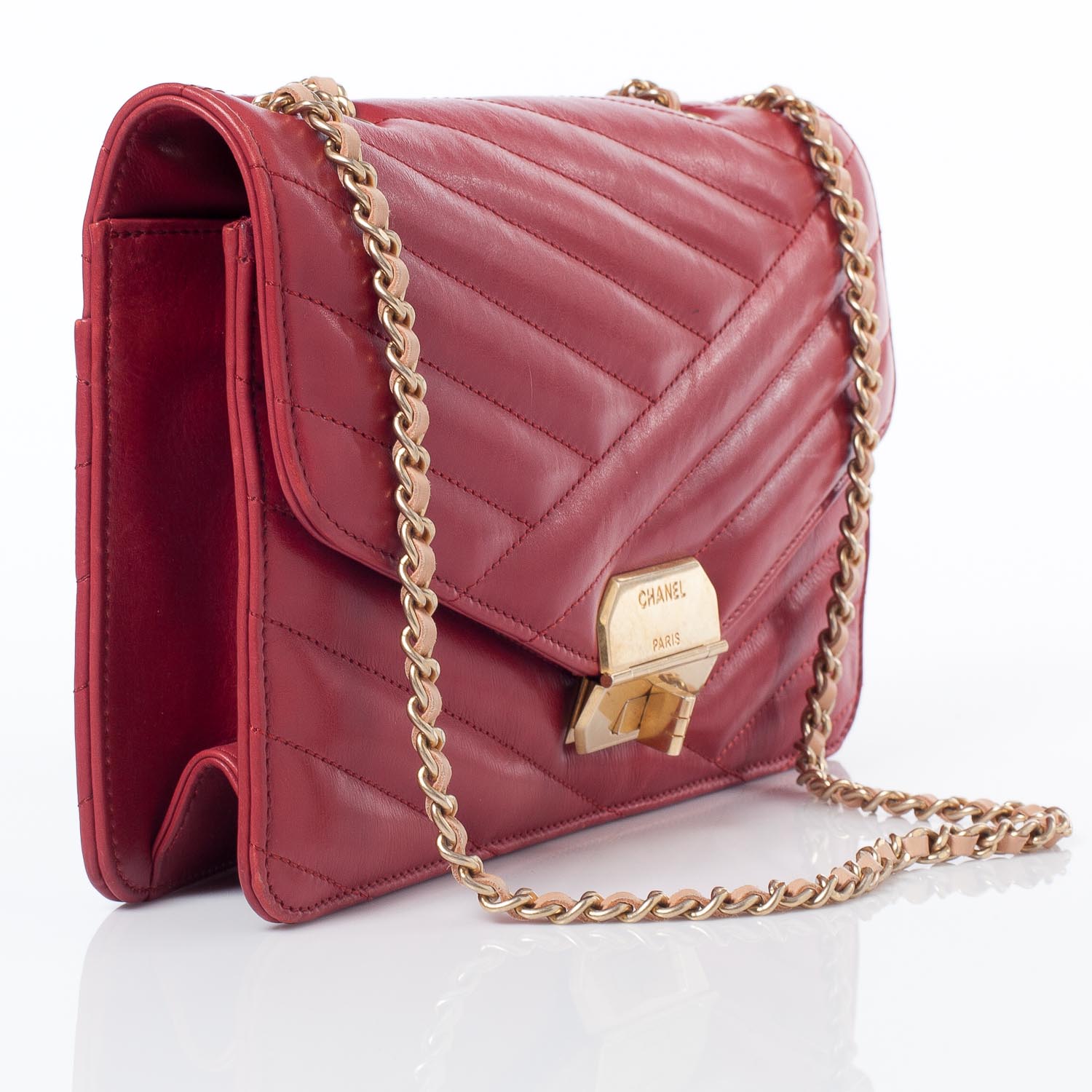 Chanel Calfskin Gabrielle Chevron Flap Red 3 of 10