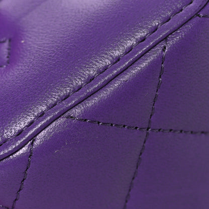 Chanel Lambskin Quilted Top Handle Mini Vanity Case With Chain Purple 12 of 14