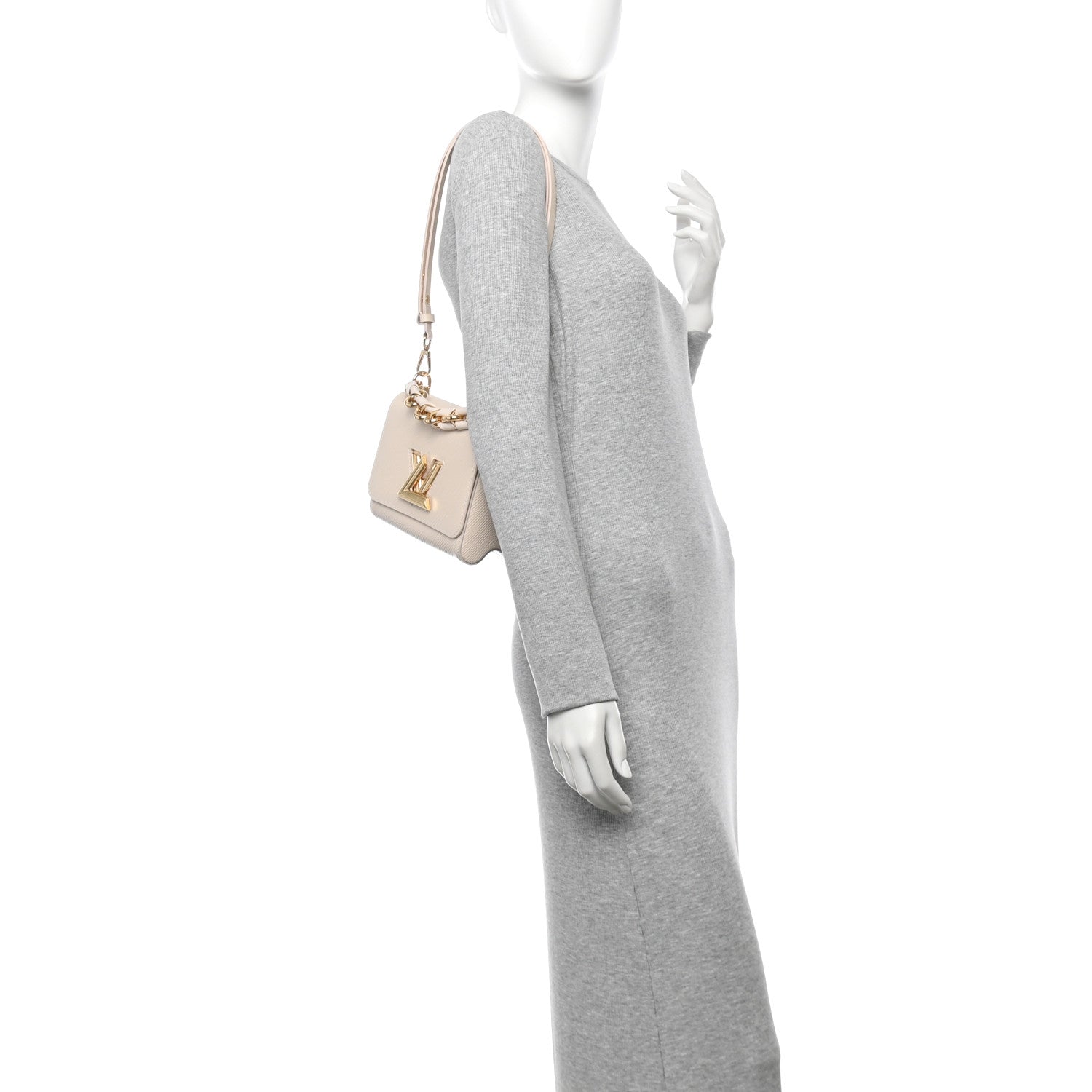 Louis Vuitton Epi Twist Braided Chain Shoulder Bag PM Quartz White 2 of 10