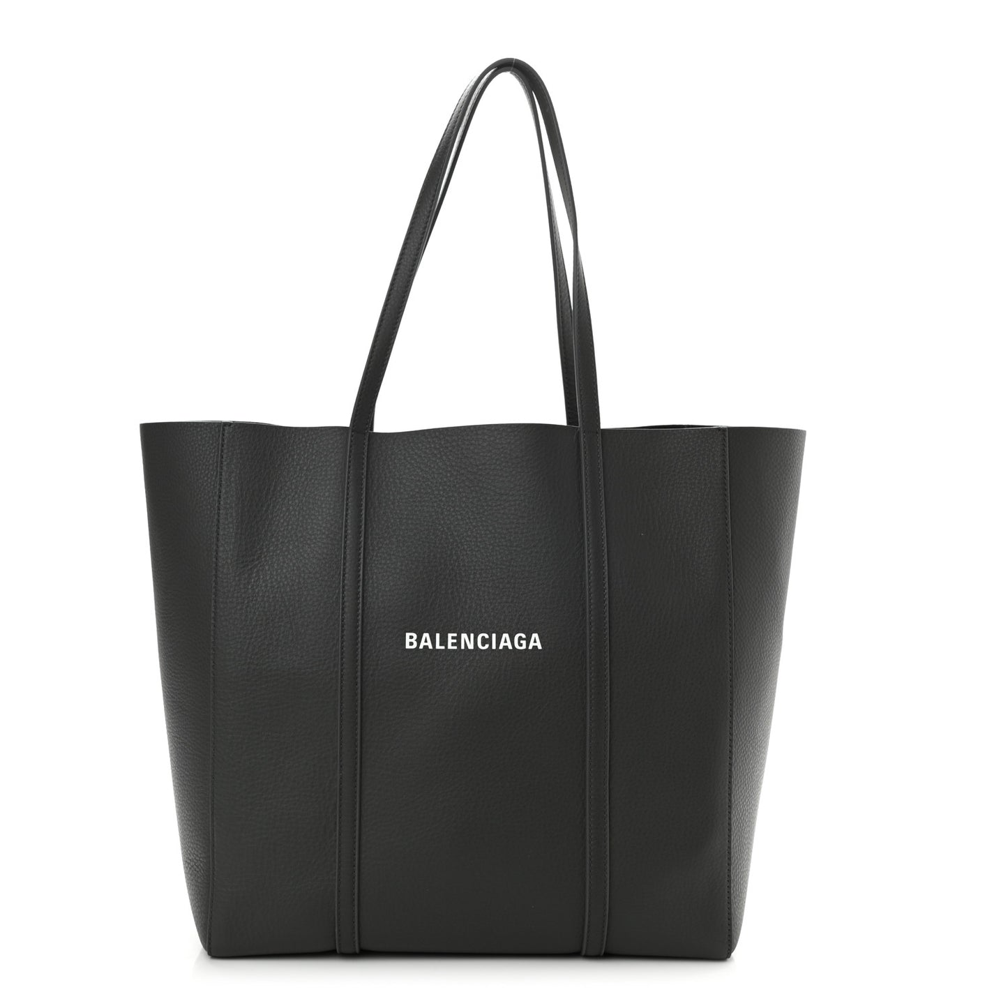 Calfskin Logo Small Everyday Tote Dark Grey White