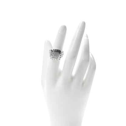 John Hardy Sterling Silver 18K Yellow Gold Diamond Classic Chain Square Ring 52 6 2 of 7