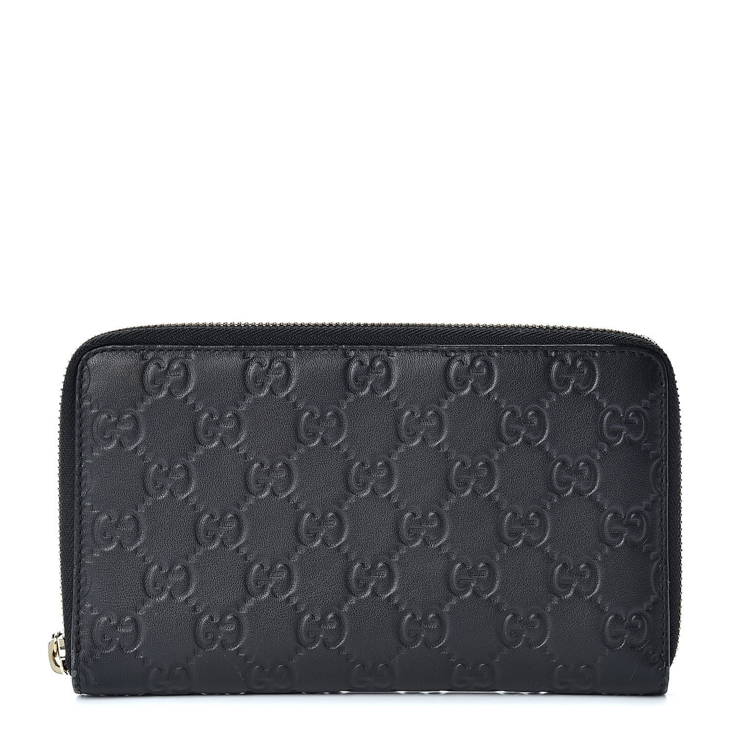 Gucci Guccissima Zip Around Travel Wallet Black 1 of 11