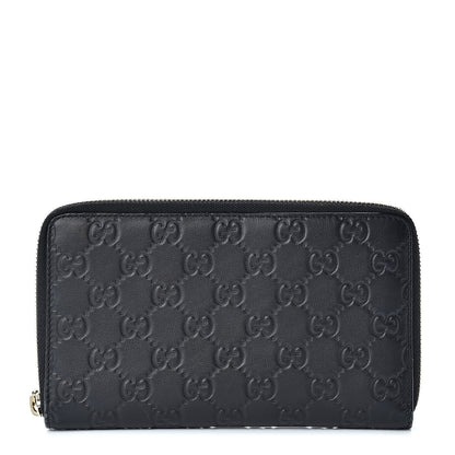 Gucci Guccissima Zip Around Travel Wallet Black 1 of 11