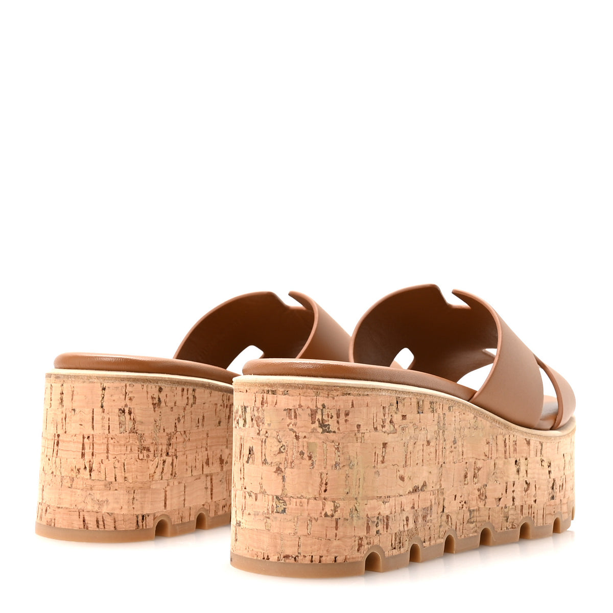 Hermes Calfskin Cork Eze 30 Sandals 36 Gold 5 of 9