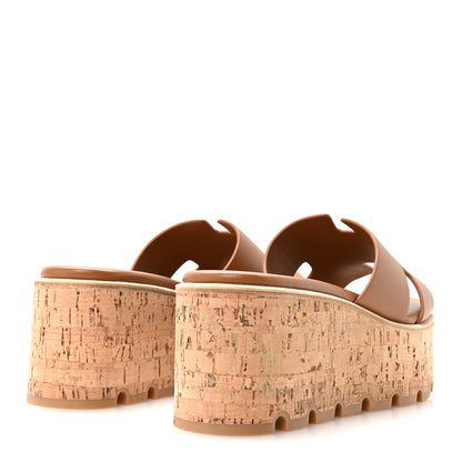 Hermes Calfskin Cork Eze 30 Sandals 36 Gold 5 of 9