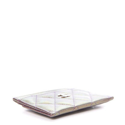 Chanel Iridescent Lambskin Quilted Card Holder Purple 4 of 9