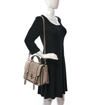 Proenza Schouler Grained Calfskin Medium Contrast Stitch PS1 Satchel Sand 2 of 8