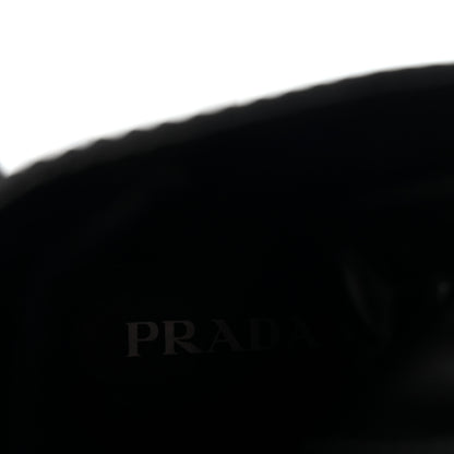 Prada Spazzolato Rois Nylon Metal Triangle Logo Monolith Pouch Pocket 55mm Boots 35 Black 7 of 9