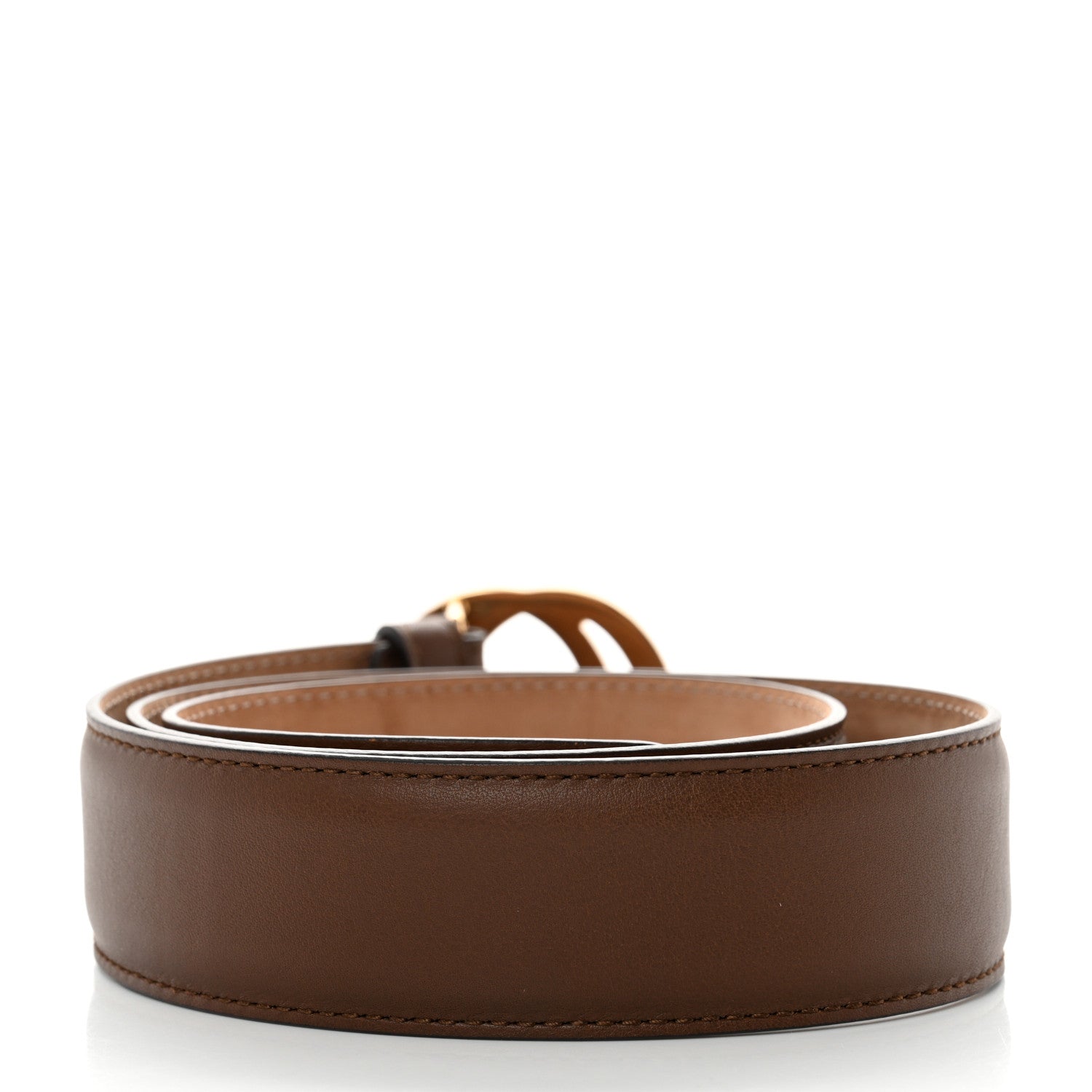 Gucci Calfskin Interlocking G 37mm Belt 80 32 Nut Brown 2 of 7