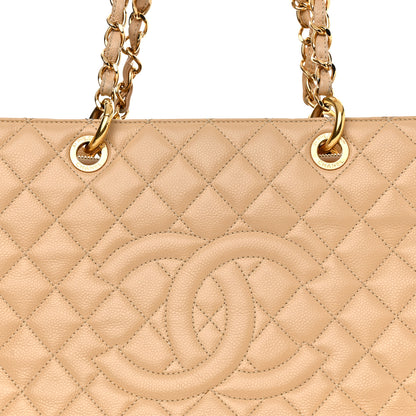 Chanel Caviar Quilted Grand Shopping Tote GST Beige Clair 9 of 14