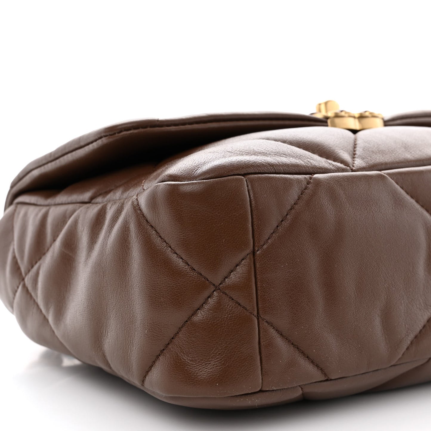 Lambskin Quilted Medium Chanel 19 Flap Dark Brown