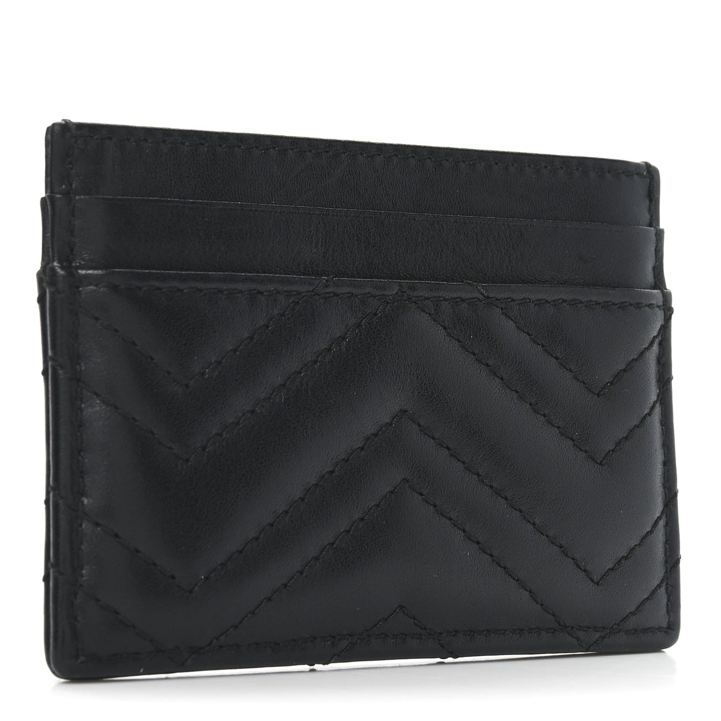 Calfskin Matelasse GG Marmont Card Holder Black