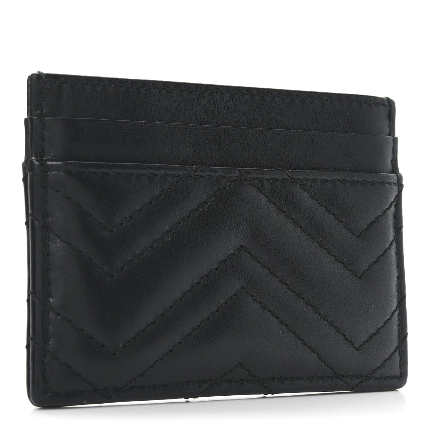 Gucci Calfskin Matelasse GG Marmont Card Holder Black 3 of 7
