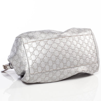 Gucci Metallic Guccissima Medium Sukey Boston Silver 5 of 8