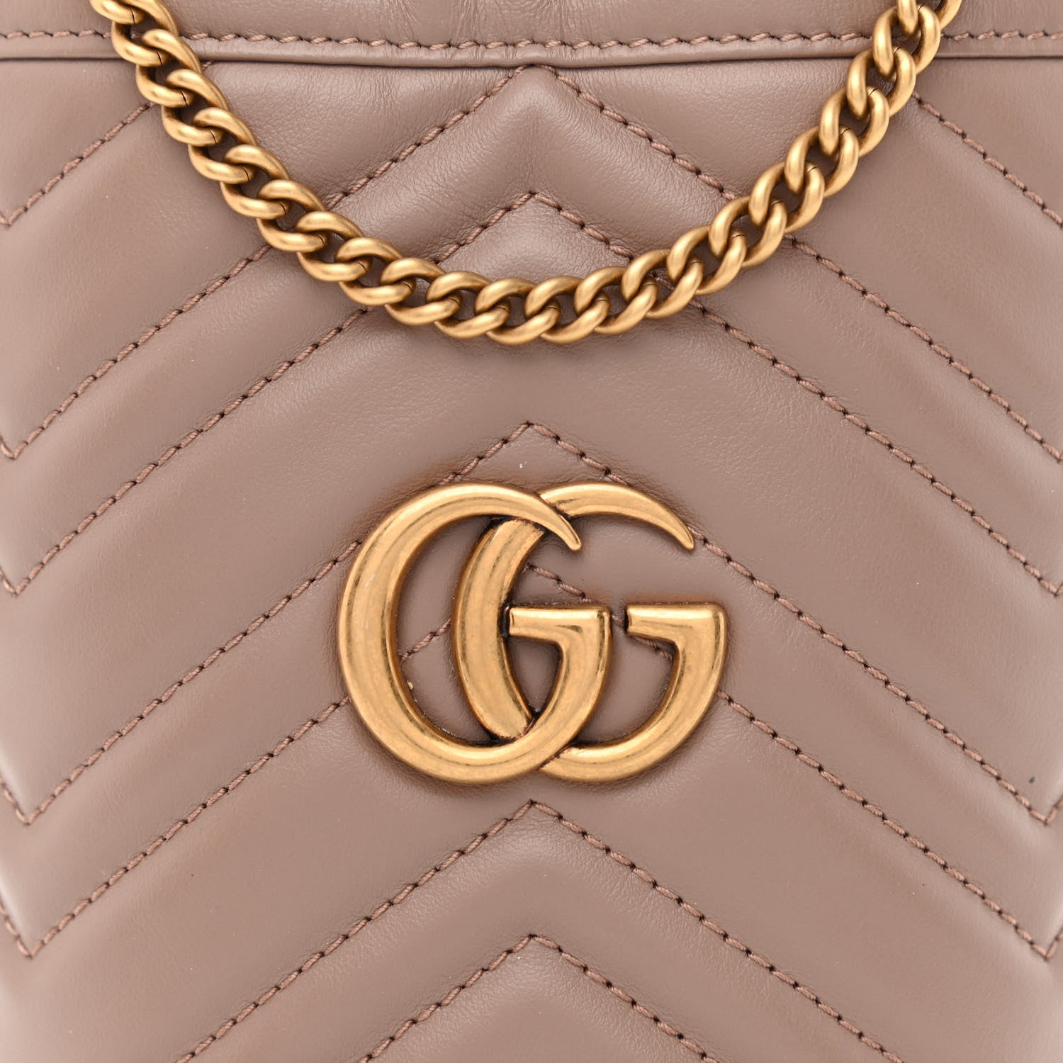 Gucci Calfskin Matelasse Mini GG Marmont 2.0 Bucket Bag Porcelain Rose 8 of 11