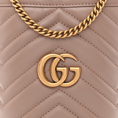 Gucci Calfskin Matelasse Mini GG Marmont 2.0 Bucket Bag Porcelain Rose 8 of 11