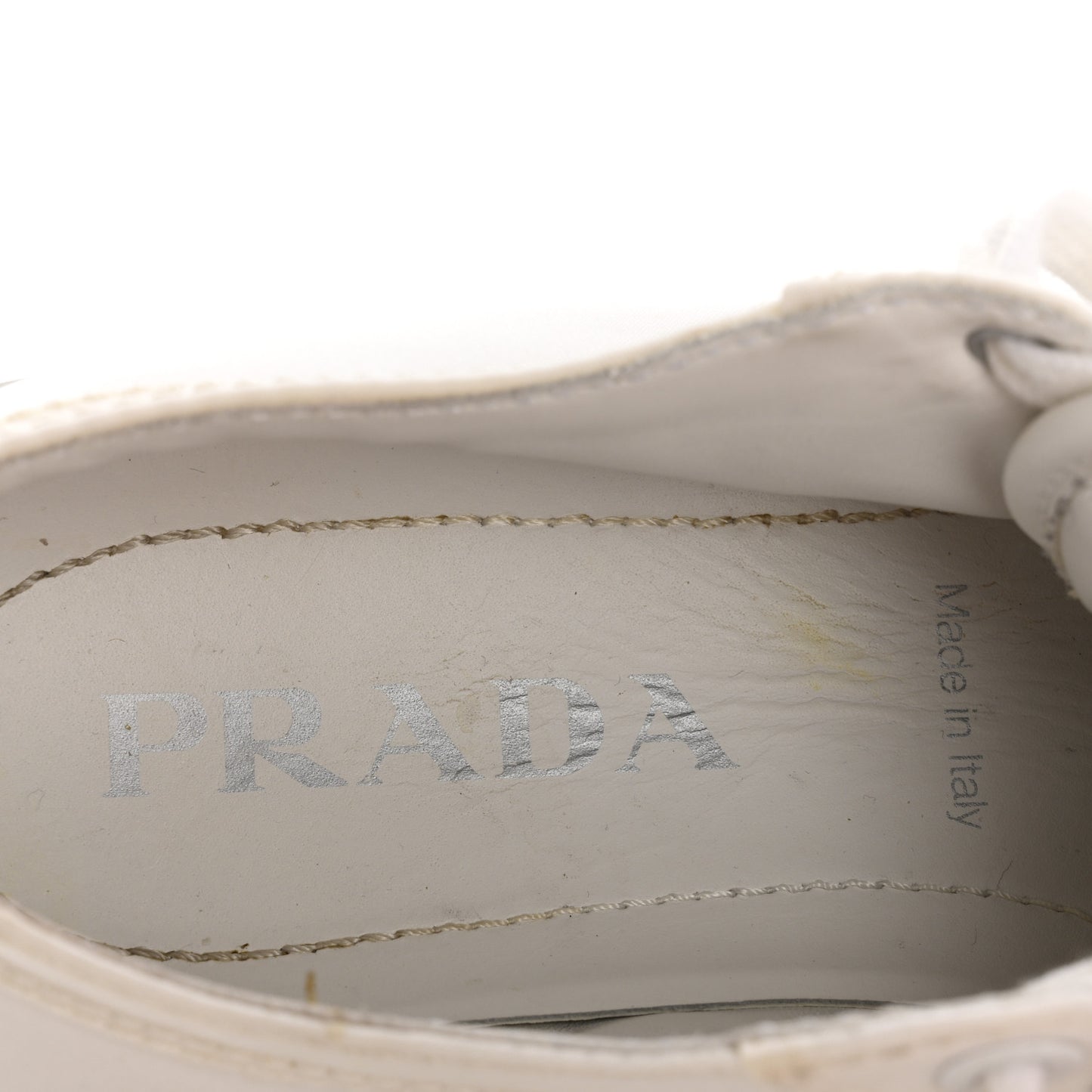 Nylon Gabardine Triangle Logo Platform Sneakers 35 White