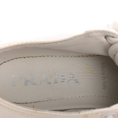 Prada Nylon Gabardine Triangle Logo Platform Sneakers 35 White 7 of 8