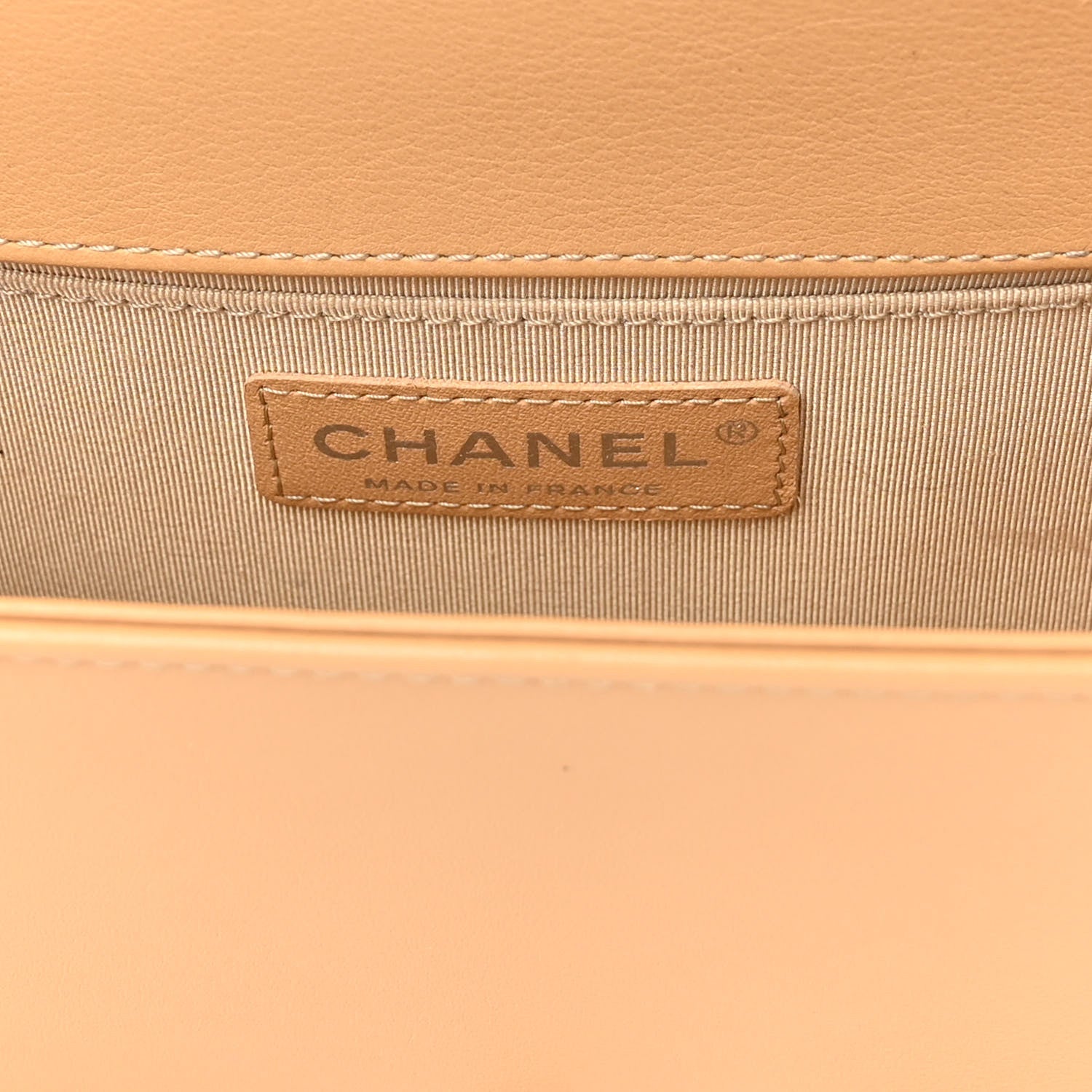 Chanel Calfskin Chevron Quilted Medium Boy Flap Beige 6 of 11