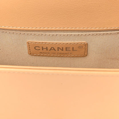 Chanel Calfskin Chevron Quilted Medium Boy Flap Beige 6 of 11