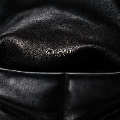 Saint Laurent Lambskin Quilted Small Loulou Puffer Monogram Chain Satchel Black 5 of 11