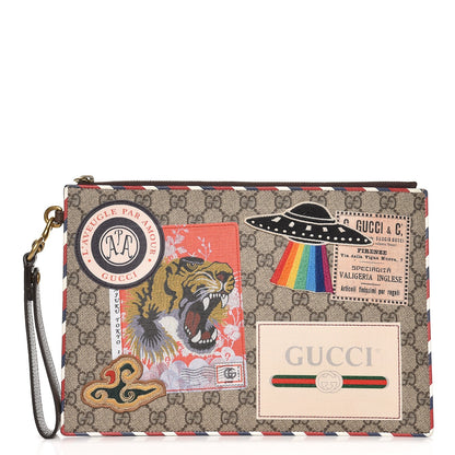 Gucci GG Supreme Monogram Courrier Documents Holder Beige New Acero 1 of 10