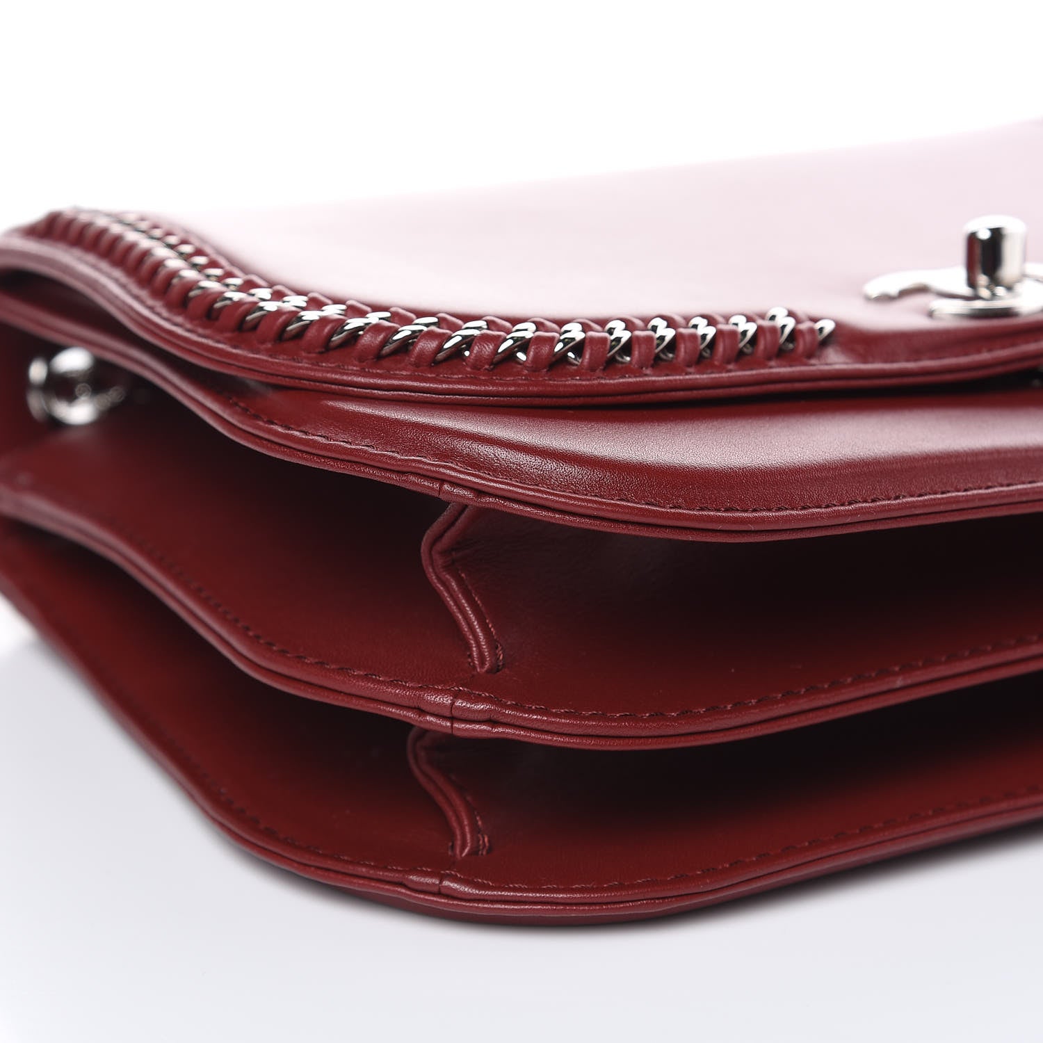Chanel Calfskin Braided Medium Chic Flap Burgundy 8 of 13