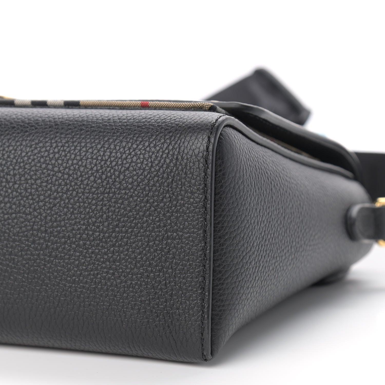 Burberry Grainy Calfskin Vintage Check Note Crossbody Bag Black 8 of 8