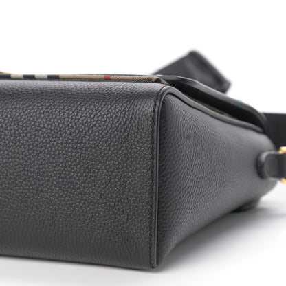 Burberry Grainy Calfskin Vintage Check Note Crossbody Bag Black 8 of 8