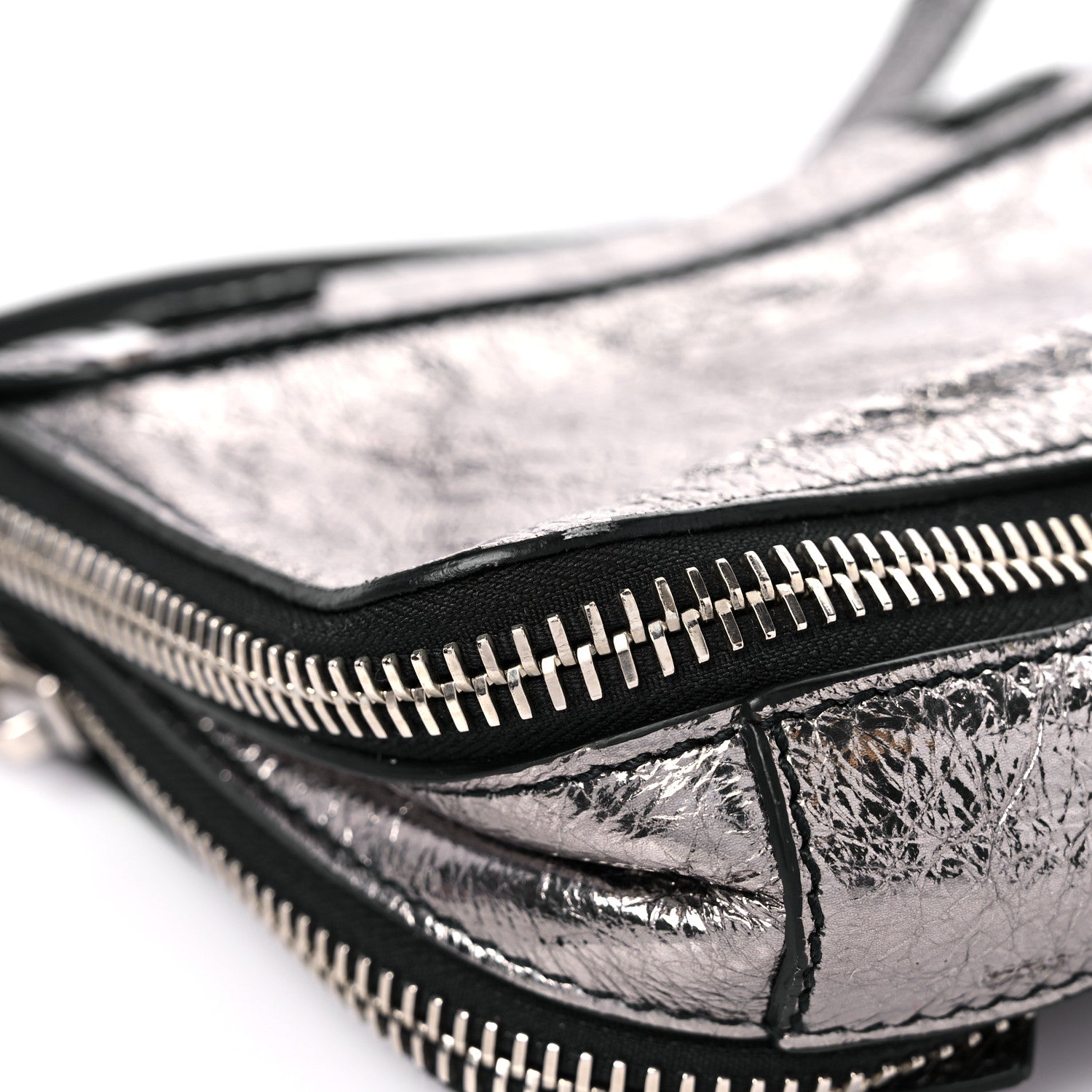 Proenza Schouler Metallic Paper Lambskin PS1 Mini Pouch Messenger Dark Silver 9 of 11